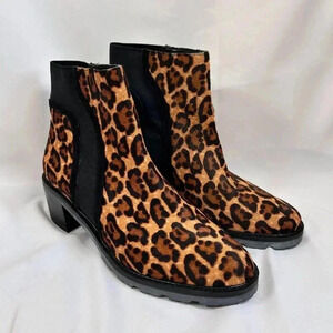 Crown Vintage Maiy Chelsea Boots Size 7 Hair Calf Animal Print